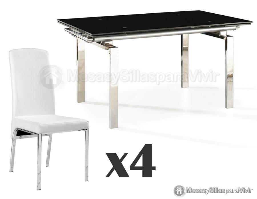 Foto conjunto de comedor de 1 mesa + 4 sillas mod. osaka - dubai foto 75457
