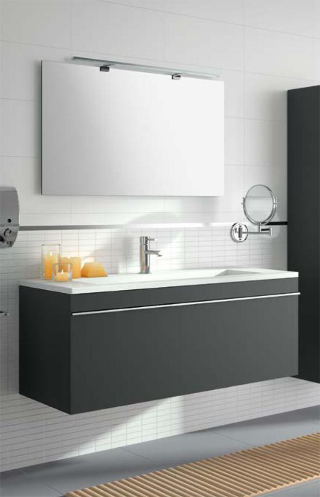 Foto Conjunto de mueble de baño Salgar Hermes 100 en color gris antracita foto 494742