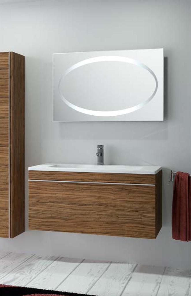 Foto Conjunto de mueble de baño Salgar Hermes 100 con acabado madera olivo
