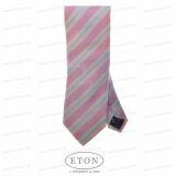 Foto Corbata ETON rosa con cintas blancas y azules en contraste