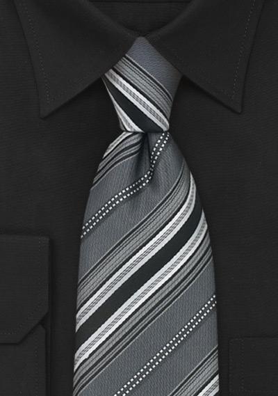 Foto Corbata rayas brillante negro
