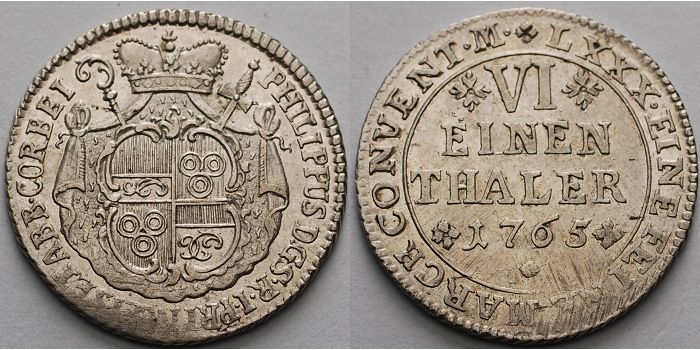Foto Corvey, Abtei 1/6 Taler 1765