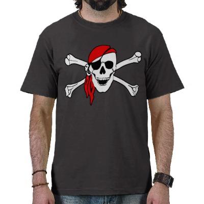Foto Cráneo del pirata y camiseta de la bandera pirata foto 398249