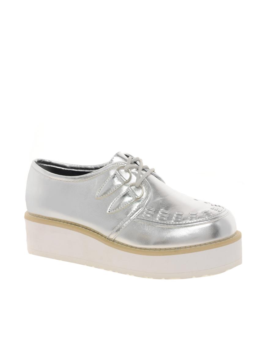 Foto Creepers con plataforma plana VIXON de ASOS Plateado foto 271792