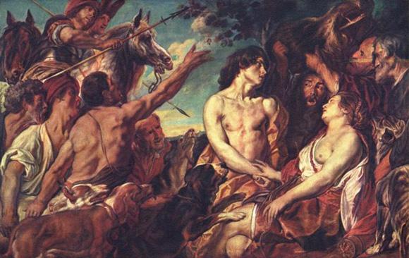 Foto Cuadro lienzo: Jakob Jordaens - Meleagro y Atalanta - cuadro 3507 foto 642706
