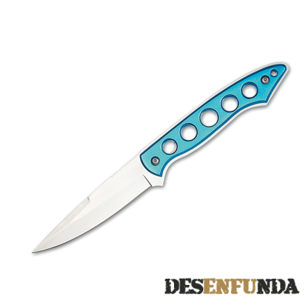Foto Cuchillo CROSSNAR con mango de aluminio azul y con funda sintética incluida 48513