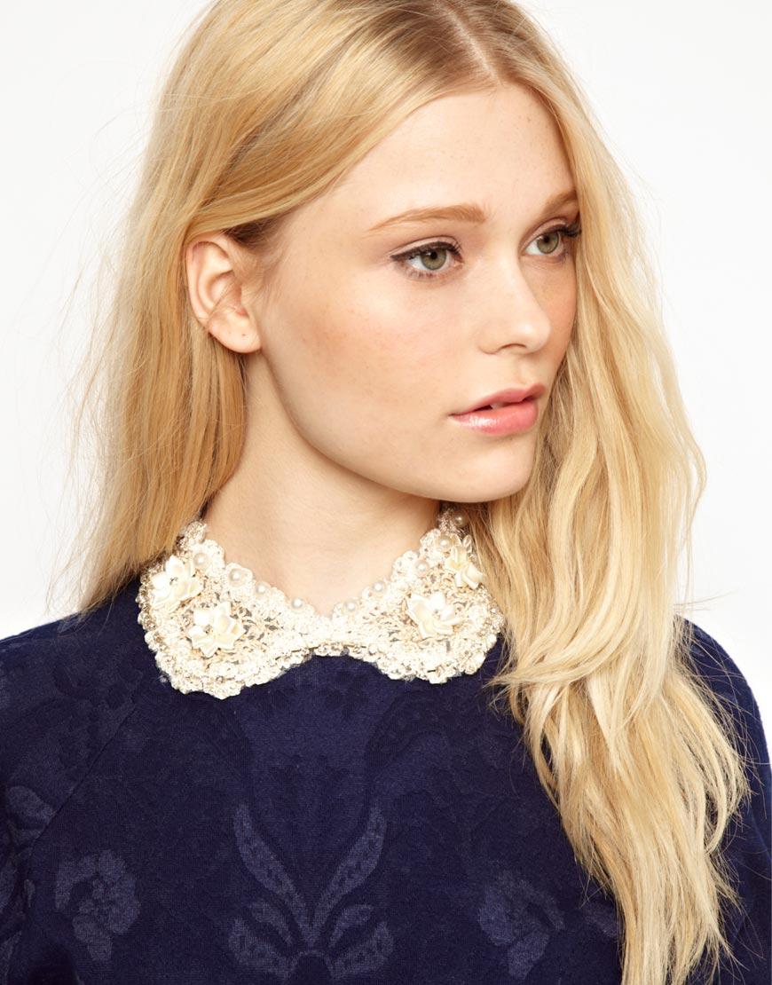 Foto Cuello de encaje adornado de Johnny Loves Rosie Crema