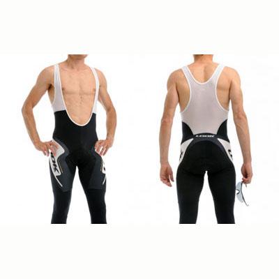 Foto Culotte pantalon largo ciclista con tirantes Look Negro/Blanco/Oro