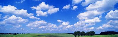Foto Cumulus Clouds with Landscape, Blue Sky, Germany, USA, Panoramic Images - Laminas foto 463834