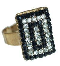 Foto Cyndi jet de oro de cristal moda anillo