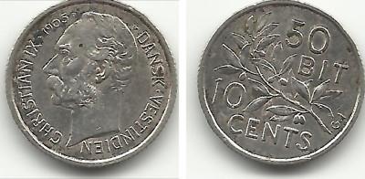 Foto Danish West Indies - 50 Cents Silver - 1905 - 00310 foto 794806
