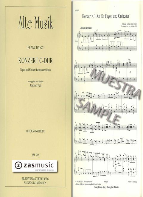 Foto danzi, franz (1763-1826): konzert c-dur for bassoon and pian