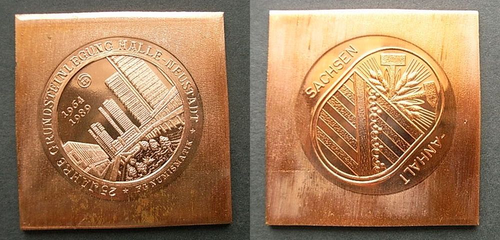 Foto Ddr Medaille Klippe Halle 1889