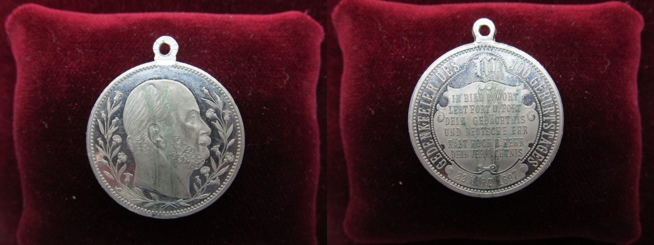 Foto Deutsches Reich Kaiserreich Preussen Versilberte Medaille 1897 foto 937009