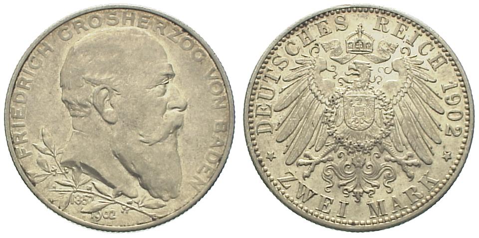Foto Deutschland Baden 2 Mark 1902 (G)