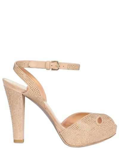 Foto diamond stuart weitzman 110mm suede round studded sandals