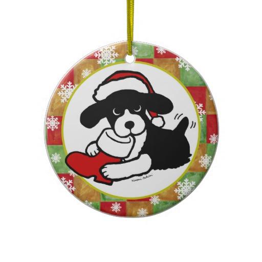 Foto Dibujo animado del navidad del perro de aguas de s Adorno De Navidad foto 607643