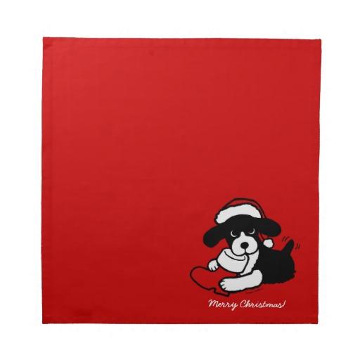 Foto Dibujo animado del navidad del perro de aguas de s Servilletas De... foto 607641