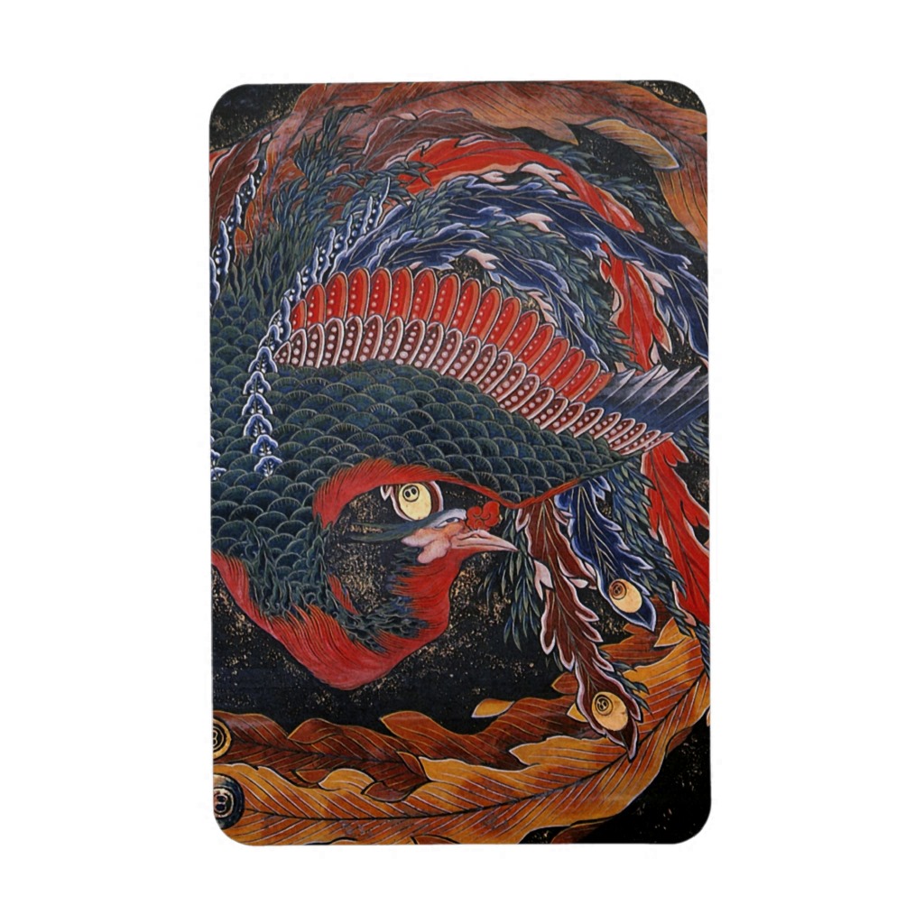 Foto diosa Hokusai de Firebird del 葛飾北斎の鳳凰 Imán foto 928351