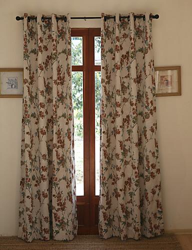 Foto (Dos paneles) país de poliéster mezcla del algodón jacquard cortinas térmicas florales foto 559880