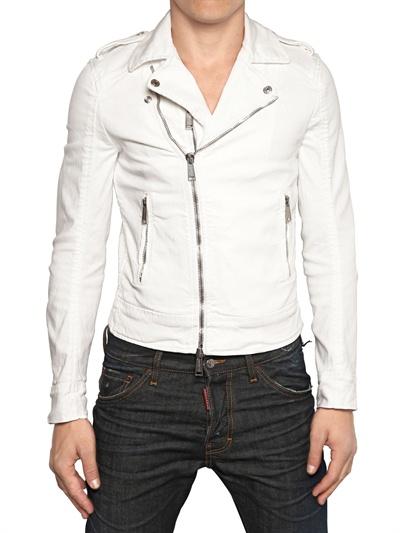 Foto dsquared chaqueta bull chiodo de algodón teñido