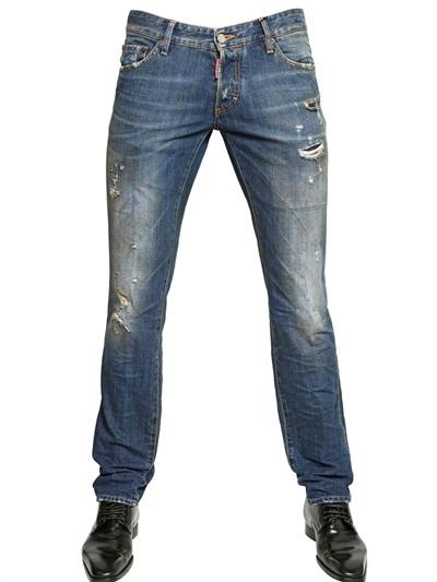 Foto dsquared jeans de denim slim fit lavado cloudy 18.5cm foto 800193