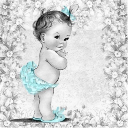 Foto Ducha azul de la niña del trullo adorable del vint Esculturas... foto 659322