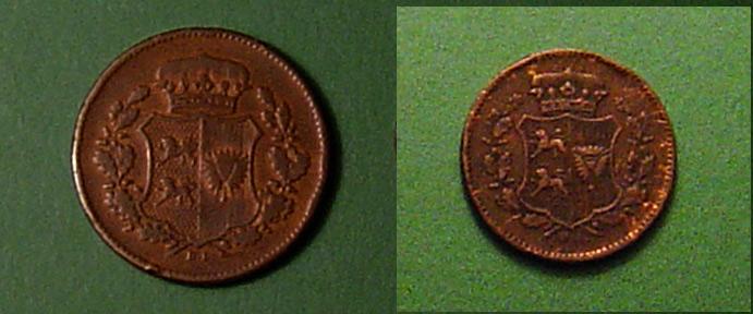 Foto Dänemark/Schl Holstein 2 Münzen zus: 1 Sechsling u 1 Dreiling 1850 u