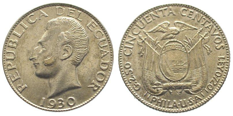 Foto Ecuador 50 Centavos 1930