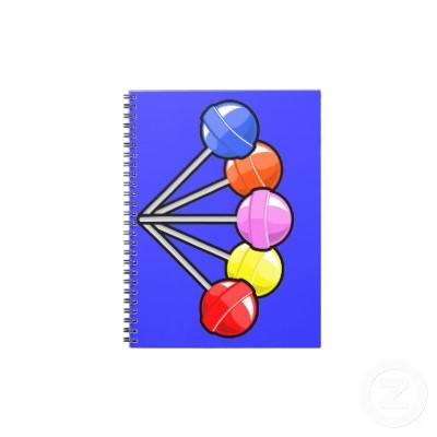 Foto El caramelo colorido de los Lollipops trata gráfic Spiral Notebook foto 104706