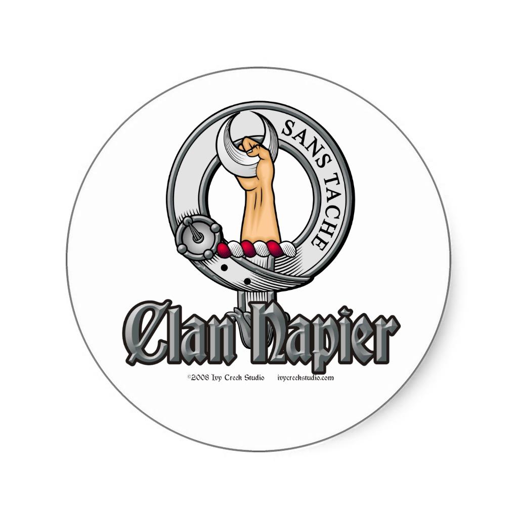 Foto El clan Napier graba en relieve la insignia Etiquetas Redondas foto 812716