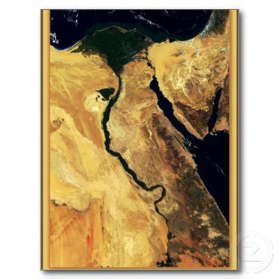 Foto El río Nilo de Egipto del espacio exterior Tarjetas Postales foto 346078