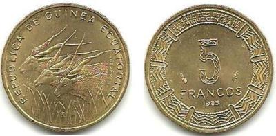 Foto Equatorial Guinea - 5 Francs - 1985 - 04234 foto 789631