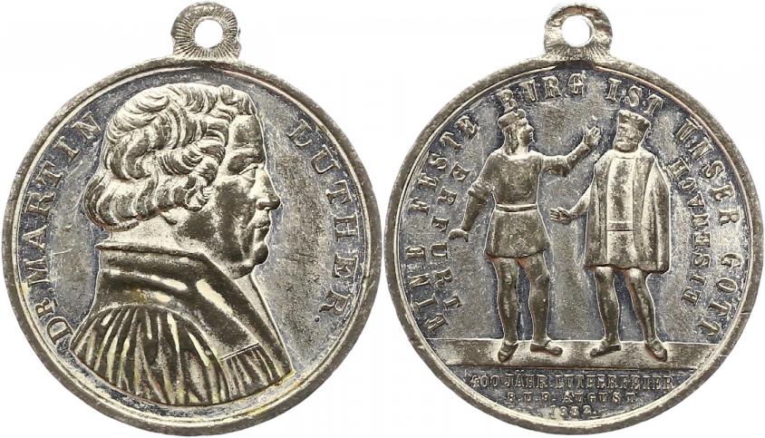 Foto Erfurt-Stadt Zinnmedaille 1883