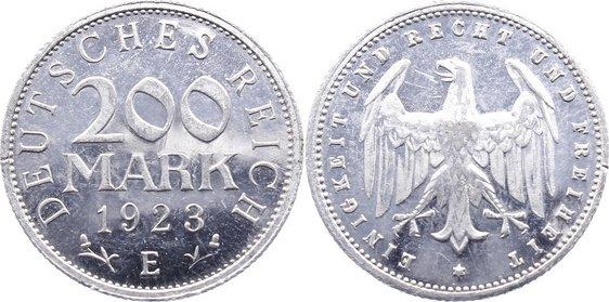 Foto Erster Weltkrieg und Inflation 200 Mark 1923 E