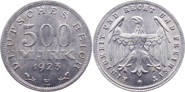 Foto Erster Weltkrieg und Inflation 500 Mark 1923 E