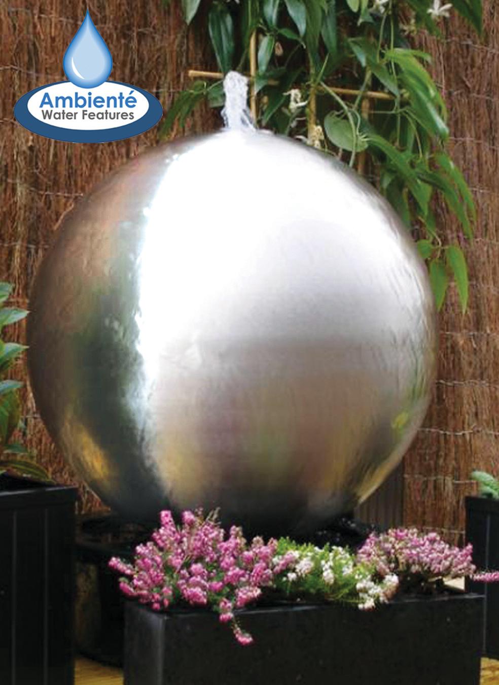 Foto Esfera de Acero Inoxidable Cepillado con Luces LED - 50cm