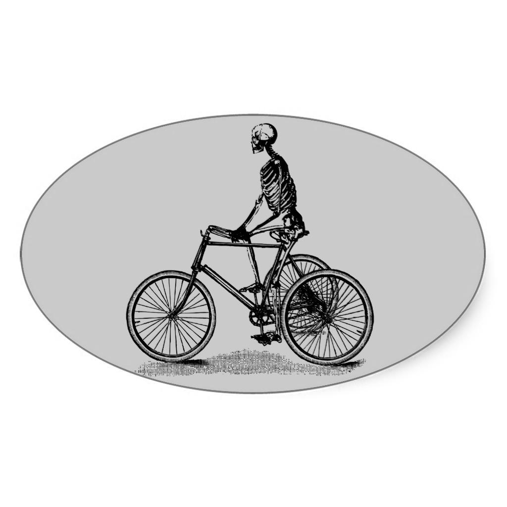 Foto Esqueleto de ciclo en la bicicleta - deportes del Calcomania Oval... foto 813373