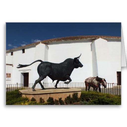 Foto Estatua del toro y del caballo español Felicitación foto 602414