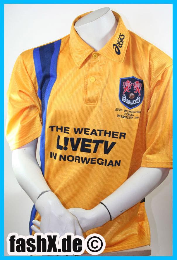 Foto FC Millwall Asics camiseta XL Wembley Finale 1999 Auto Windscrew foto 232738
