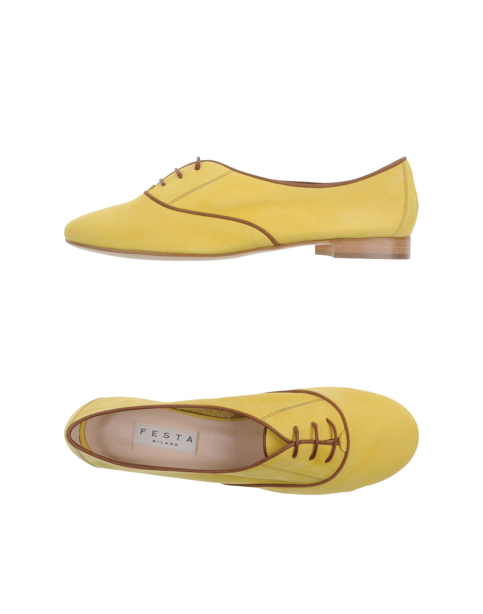 Foto Festamilano Zapatos De Cordones Mujer Amarillo foto 658691