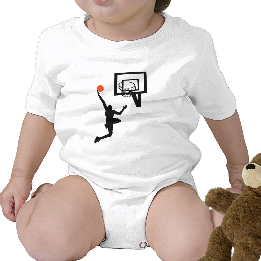 Foto Figura del baloncesto que hace un Layup Traje De Bebé foto 884268