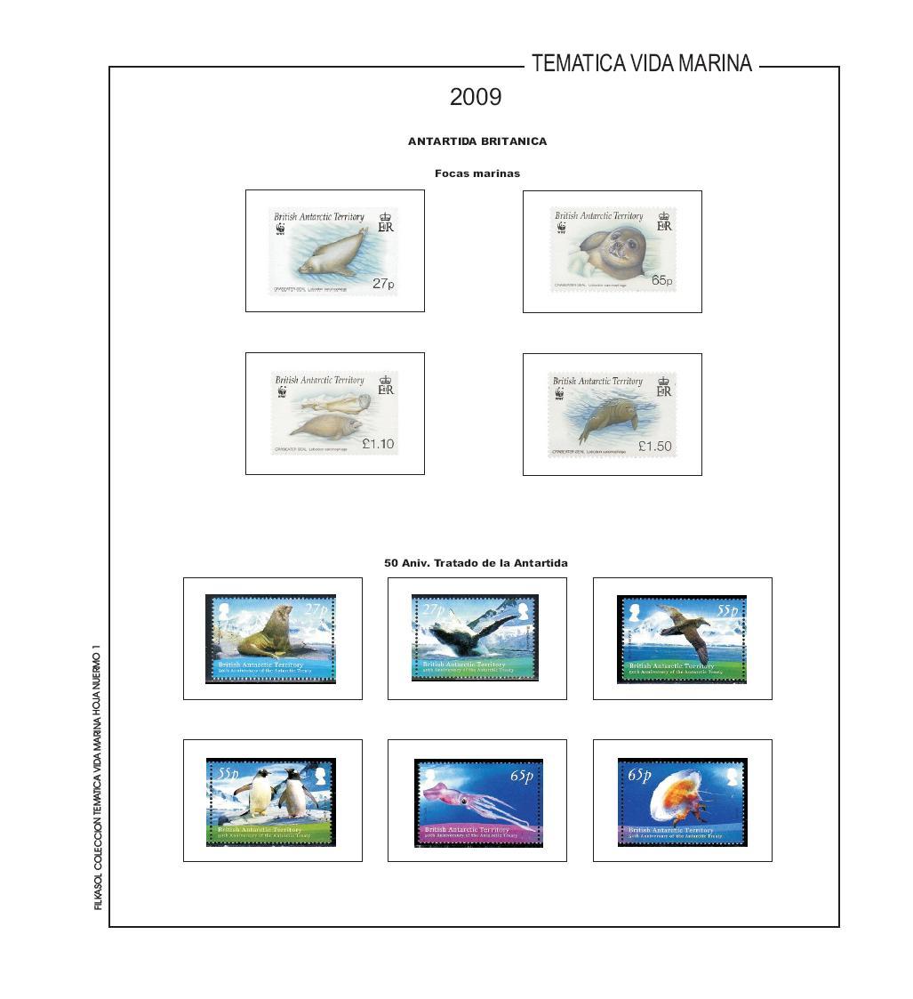 Foto FILATELIA - Material filatélico - Hojas de Sellos - Hojas Filkasol Temáticas - Hojas montadas - Vida marina - FMVM3 - Suplemento 2002