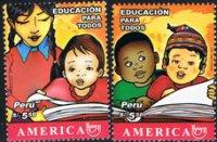 Foto FILATELIA - Sellos por países - Peru - Correo Ordinario - PEC01698/1699 - Serie América Upaep. Educación para todos - ***