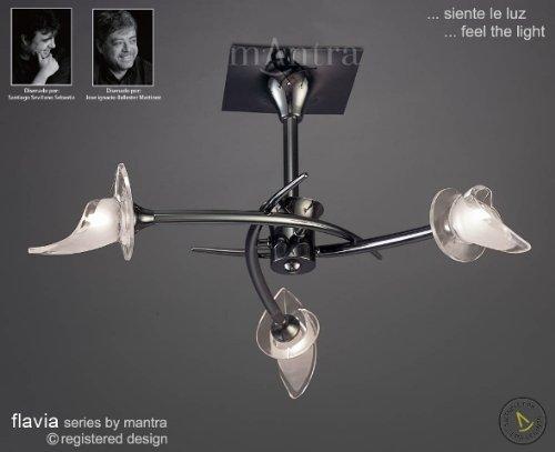 Foto Flavia Semi Ceiling 3 Light Round Black Chrome foto 562261