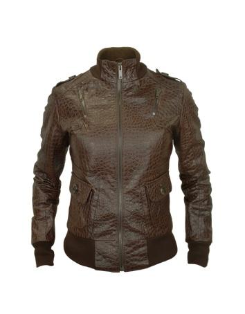 Foto Forzieri Chaquetas de Piel, Signature - Chaqueta Mujer en Piel Genuina Marrón estampada estilo Cocodrilo
