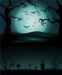 Foto FotoMural Creepy tree Halloween background copyspace eps 10