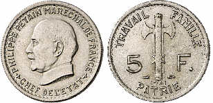 Foto Frankreich 5 Francs 1941 foto 133475