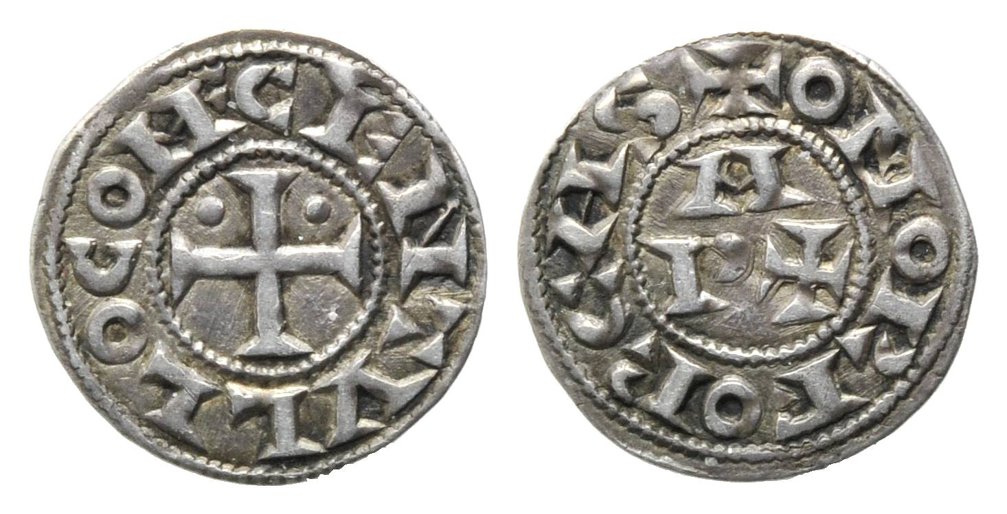 Foto Frankreich, Denar o J (12 -13 Jahrh ),