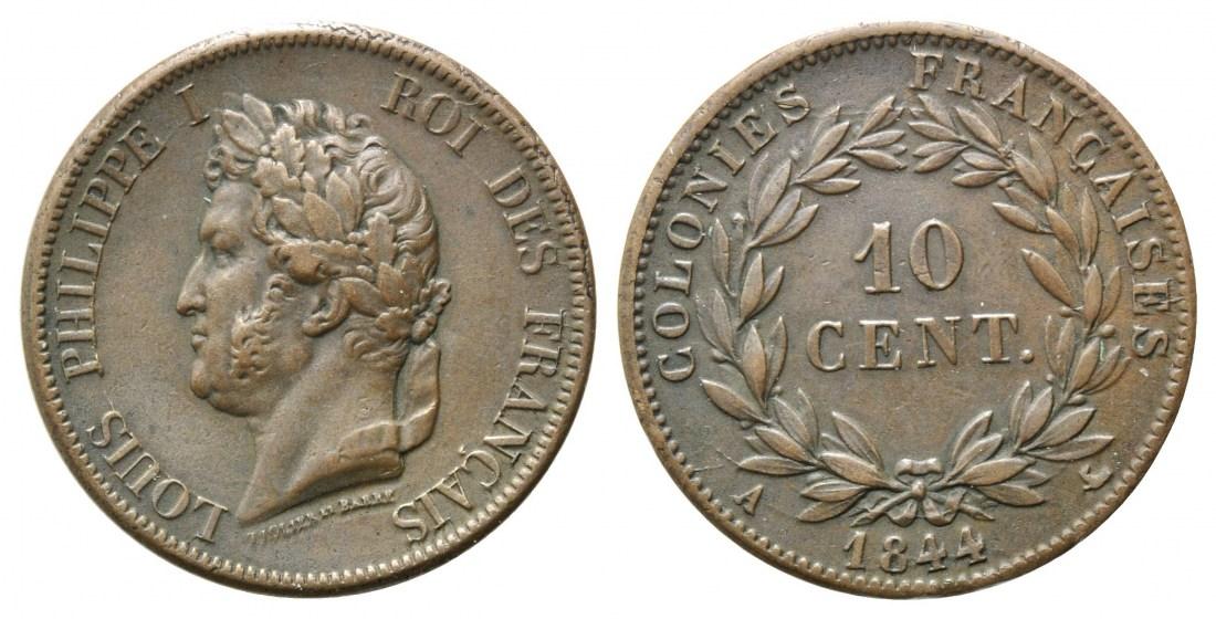 Foto Französische Kolonien, 10 Centimes 1844 A foto 654284
